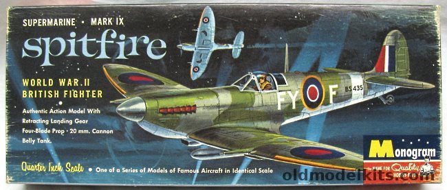 Monogram 1/48 Supermarine Mk IX Spitfire - Four Star Issue, PA79-98 plastic model kit
